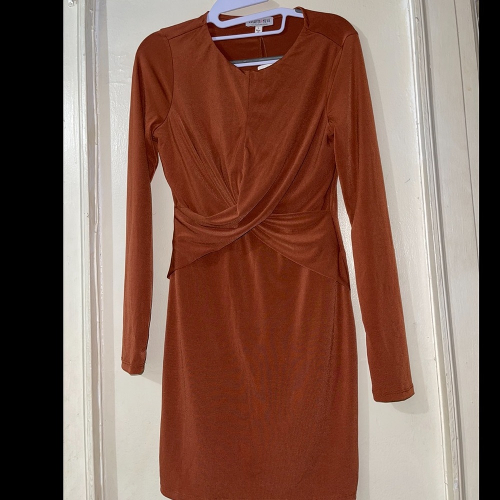 Mustard Mini Long Sleeve Dress